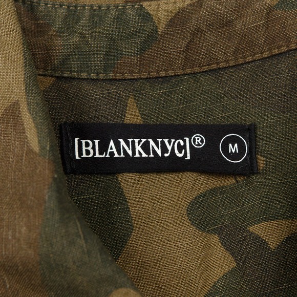 BLANKNYC Camo Linen Playsuit Jumpsuit Romper Belted Military Sz M - Picture 9 of 10